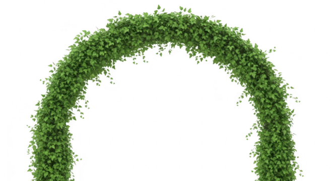 Green ivy arch isolated on transparent background - Powered by Adobe