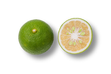 緑色のカボスと半切りのカボス