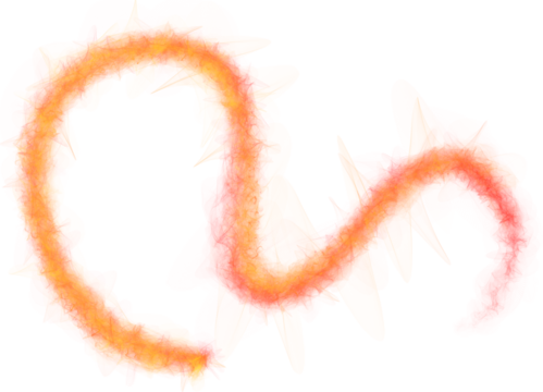 Circular Orange Fire Swirl With Jagged Edges flame isolated on a transparent background