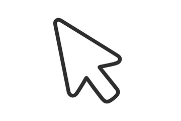 Mouse cursor pointer arrow icon for computer screen navigation. Click, press, and select symbol. Web design element. Digital interface graphic sign. Vector illustration isolated.