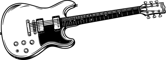 Obraz premium Vector illustration of the rock guitar cassette tape 
