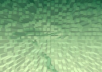 Abstract green cubes background 3D illustration modern design digital art technology concept Vector graphic