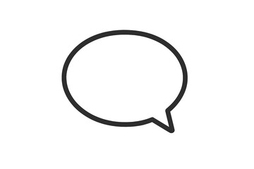 Naklejka premium Speech bubble line icon vector. Chat message, comment, communication symbol. Simple outline illustration. Dialogue balloon sign for web, app, social media. Talk concept.
