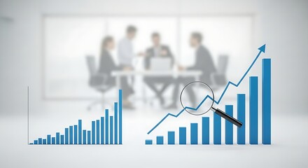 Businesspeople Analyzing Growth Charts in Modern Conference Room