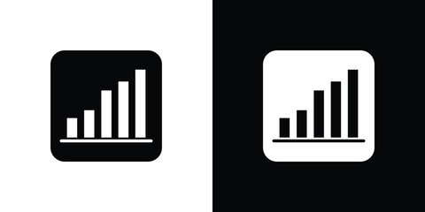 Signal strength bars icon inverted color schemes