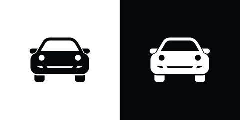 Black and white car icons facing forward