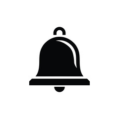 Simple black silhouette of a classic bell icon