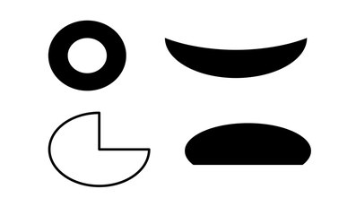 A versatile set of four minimalist geometric shapes, ideal for modern graphic design and branding