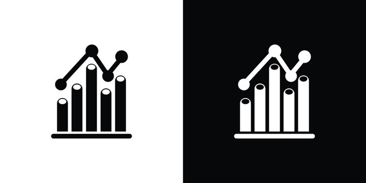 Bar chart and line graph icon for data analysis and trends