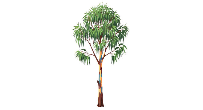 Digital Illustration of a Palmlike Tree with Lush Foliage.