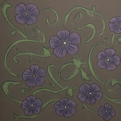 Seamless vector floral pattern with pink flowers and green leaves, a beautiful vintage textile design.