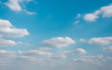 Naklejka premium Bright Blue Sky With Fluffy White Clouds nature