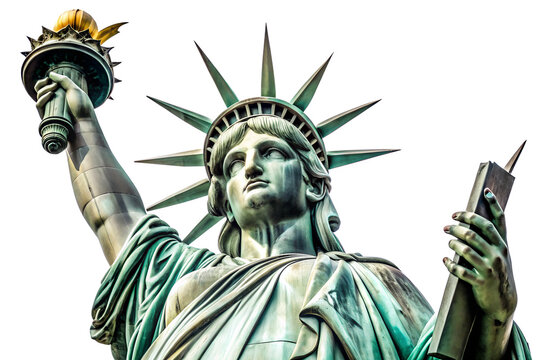 The Majestic Statue of Liberty An Iconic Symbol of Freedom and American History on a Bright Day with Clear Skies