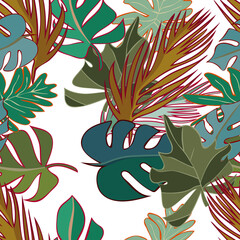 Jungle Leaves Seamless Pattern 