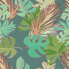 Jungle Leaves Seamless Pattern 