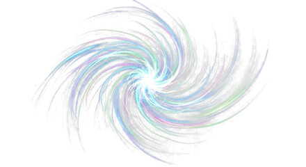 Vibrant swirling nebula of light and color against a deep black cosmic background