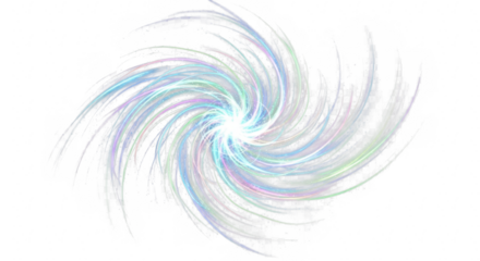 Vibrant swirling nebula of light and color against a deep black cosmic background