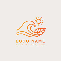 Beach with waves logo