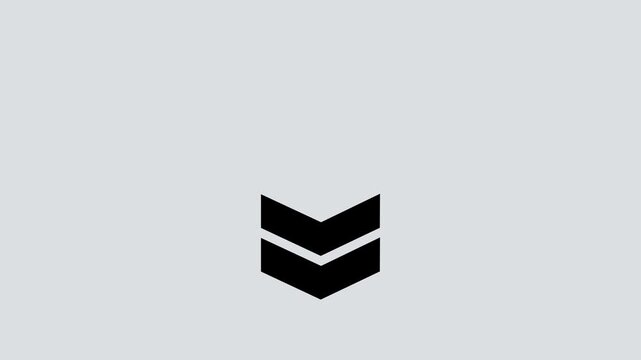 Gray Chevron Arrow Pointing Downward on a Light Gray Background direction