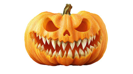 Ferocious Jack-o'-Lantern isolated on transparent background
