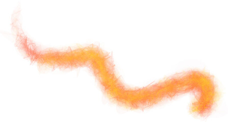 Jagged Orange Fire Serpent Shape flame snake isolated on a transparent background