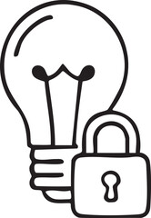 Secure Idea Protection Concept With Locked Light Bulb Symbol