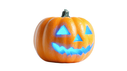 Illuminated Jack-o'-Lantern isolated on transparent background