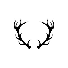 Reindeer antlers silhouette vector flat illustration design.