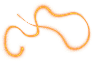 Orange Swirl Sparkle Light Trail on White Background isolated on a transparent background