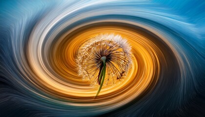 Spirale Circle Abstract Wave Graphic Digital Artwork Based On Dandelion Picture