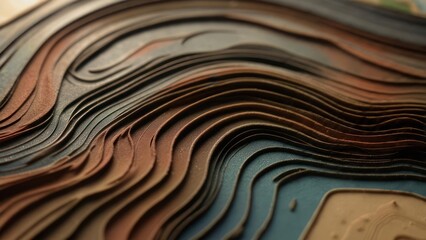 Abstract topographic map with striking textures provides unique landscape visualization for design projects
