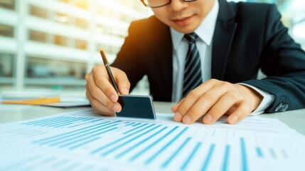 Business professional signing important documents in modern office environment close-up view corporate workflow