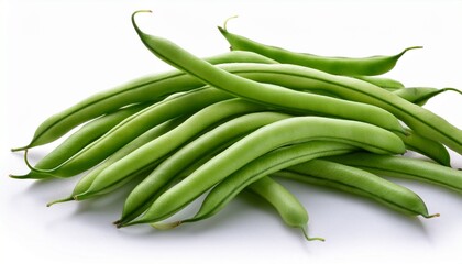 Fototapeta premium Fresh Green Beans Isolated On Transparent Background