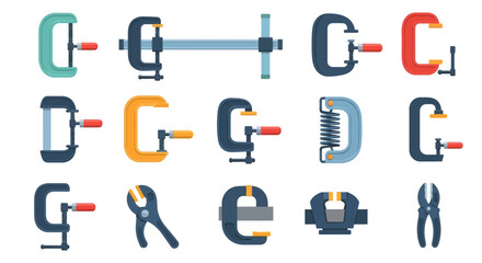 Assortment of Various Metal and Plastic Clamping Tools.