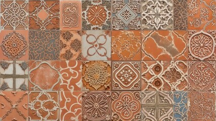 Intricate vintage Moroccan tiles showcase stunning geometric patterns and rich earthy tones