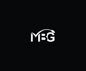 letter mbg leaf modern clean minimal logo
