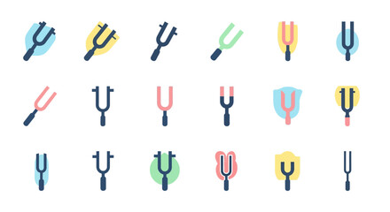 Collection of Colorful Tuning Forks with Various Designs and Styles.