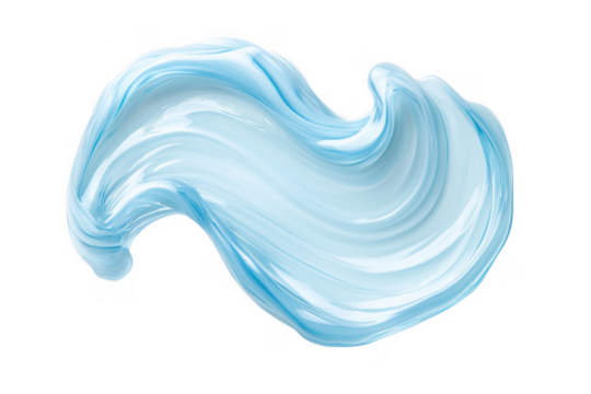 Abstract blue fluid swirl against a transparent background illustrating motion and elegance