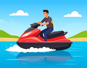 Man on a watercraft