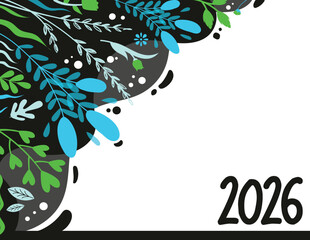 2026 Floral Numbers Illustration | Hand Drawn Botanical Typography