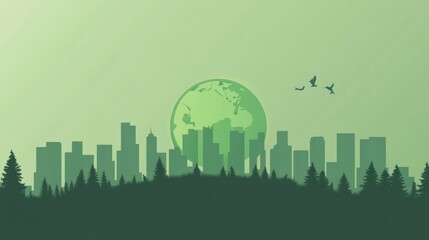 Obraz premium Cityscape earth environment illustration