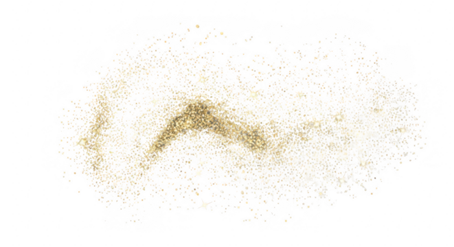 Vibrant cosmic nebula swirls with golden hues and distant stars against deep black space