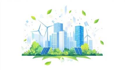 Sustainable cityscape illustration