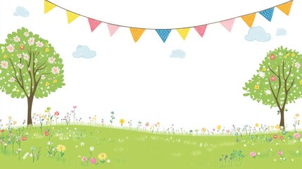 Springtime meadow illustration