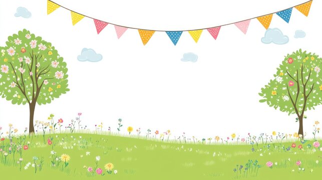Springtime meadow illustration