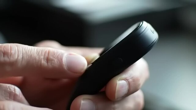 Person using a fitness tracker.