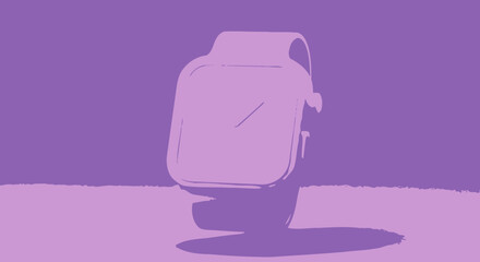 Illustration of a smartwatch with a purple color scheme.