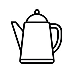 Kettle Outline Line Art Vector Illustration