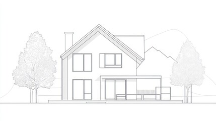 House architectural drawing outline