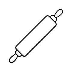 Rolling Pin Outline Line Art Vector Illustration